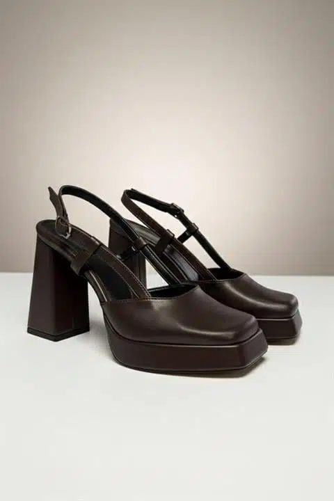 Kadın Asena Acıkahve 10 cm Platfom Topuklu Aykkabı