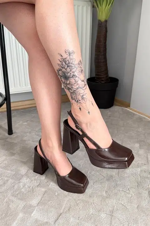 Kadın Asena Kahverengi 10 cm Platfom Topuklu Aykkabı
