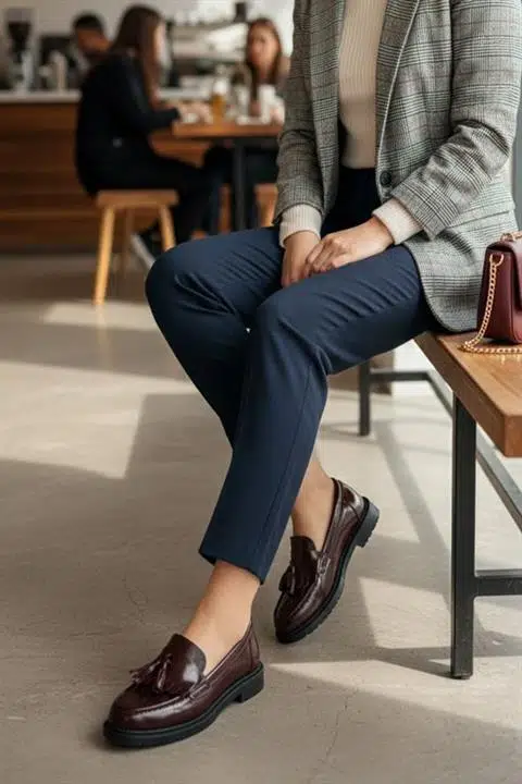 Kadın Flex Bordo Rugan Loafer Günlük Ayakkabı