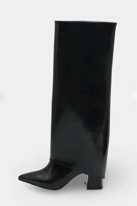 Kadın Letoo Siyah Rugan Tak Çıkart Detaylı Çizme