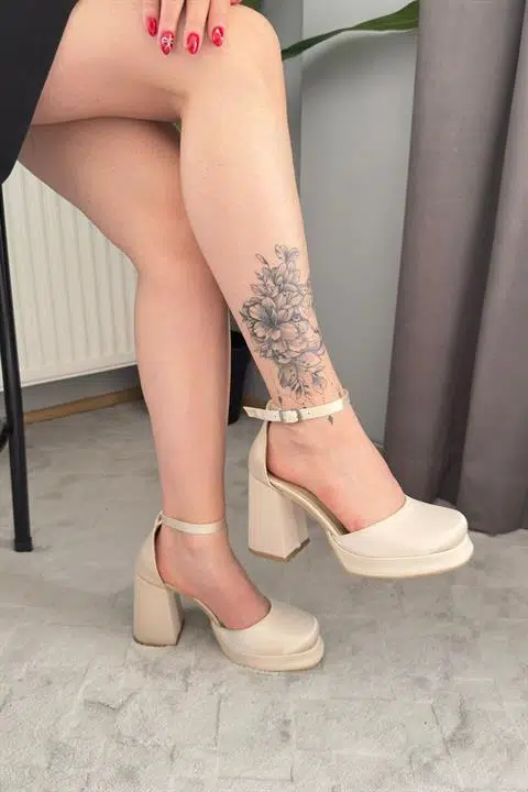 Kadın Lina Bej Saten 9 cm Platfom Topuklu Aykkabı Kadın Lina Bej Saten 9 cm Platfom Topuklu Aykkabı