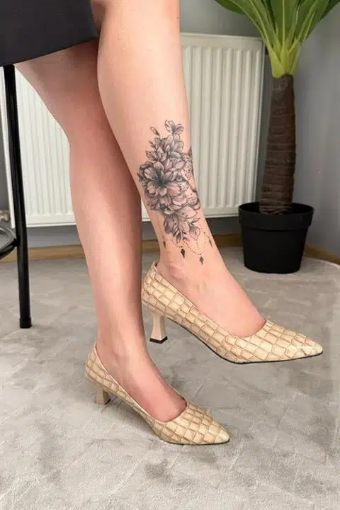 Kadın Sity Bej Kroko 6 cm İnce Topuklu Stiletto